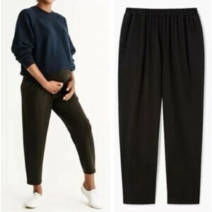 STORQ Maternity Black Pull On Pants Modal Blend Stretch Pocket Cropped